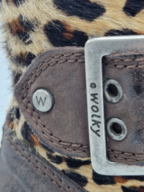 Wolky enkellaarsjes. Maat 40. Bruin/leer.