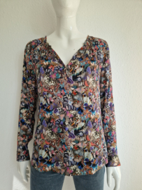 Dea Kudibal blouse. Maat L. Vlinderprint/zijde.