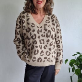 Mos Mosh Soffia Leo Knit | Maat XL | panterprint |