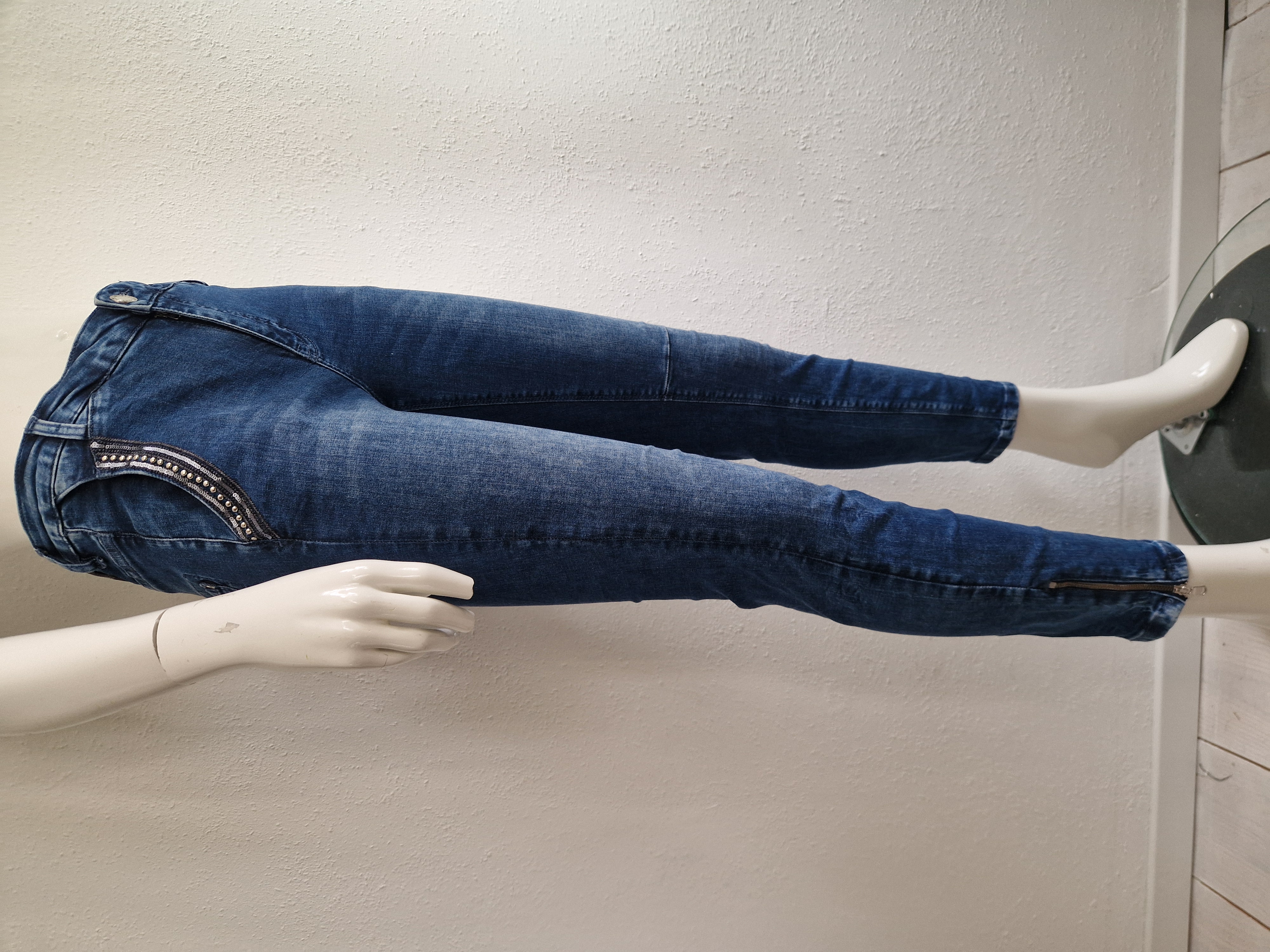 Mos Mosh cropped jeans. Maat 28, Blauw.