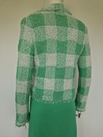 Marc Cain bouclé blazer. Maat 2, Mintgroen/ruit
