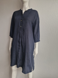 By-Bar jurk. Maat M. Donkerblauw/linnen.