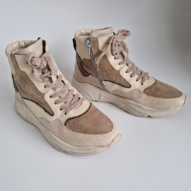 DL Sport hoge sneakers | Maat 39 | beige en brons |