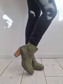 ART enkellaarsjes. Maat 40, Groen/leer.