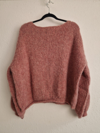 INTI handgebreide trui | Maat 40/42 | Poederroze | Alpaca |