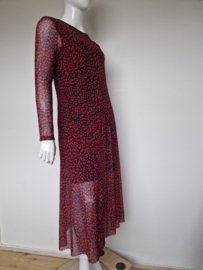 Catwalk Junkie jurk. Mt. L. Zwart/rood/print.