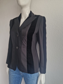 Féraud blazer. Maat 36, Zwart. Velours/zuiver scheerwol.