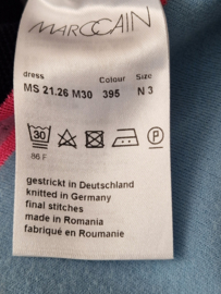 Marc Cain gebreide jurk. N3, Donkerblauw/roze.