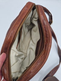 High Hopes cross body tas Helga. Bruin/leer.