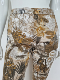 BRAX pantalon. Mt. 44, Bruin/crème/print.