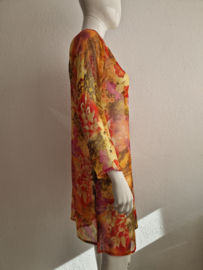 Akaru kaftan. Maat 40/42,Oranje/rood/geel.