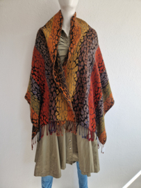 Multicolor shawl dierenprint.