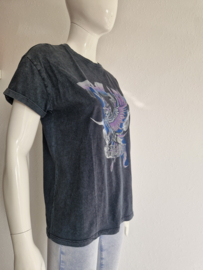 Alix T-shirt. Maat S. Grijs/print.