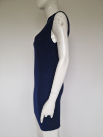 Supertrash lurex jurk in donkerblauw. Maat S.