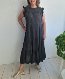 Greek Archaic Kori jurk. Maat 40, Grijs/linnen