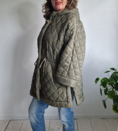 Caroline Biss gewatteerde jas | Maat 46 | Olijfgroen |