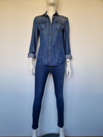 7 For All Mankind denim blouse.Maat S. 100% lyocell/blauw
