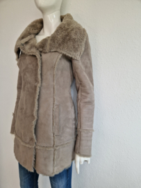 Goosecraft lammy. Maat 34, Taupe/vegan suède