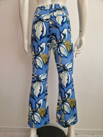 Pom Amsterdam Lily pantalon. Maat 40, Blauw/print.
