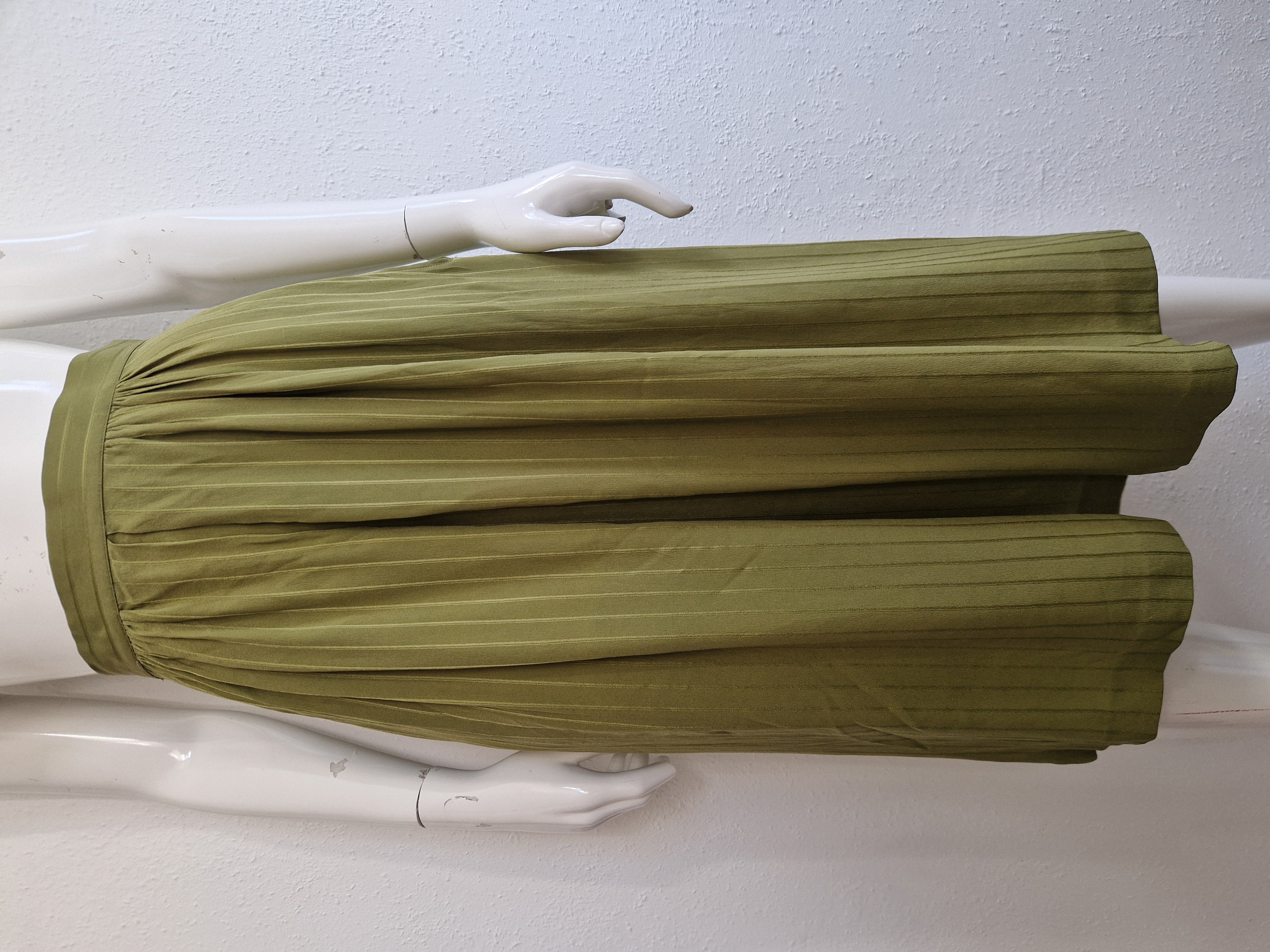 Christian Dior midi rok. IT maat 42, Groen/zijde.