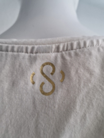 Summum shirt met print. Maat S. Crème/goud.