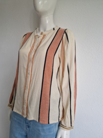 By-Bar Rikki Athia blouse. Maat M. Beige/gestreept.