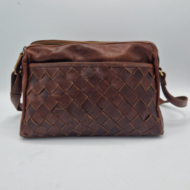 High Hopes cross body tas Helga. Bruin/leer.