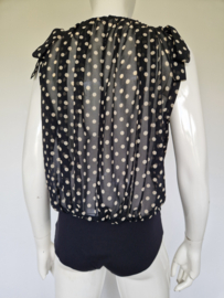 Elisabetta Franchi bodysuit. IT. maat 46, Zwart/polkadots