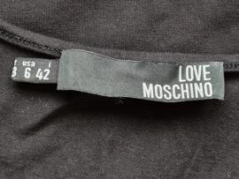 Love Moschino top. Mt. 38. Zwart/print.