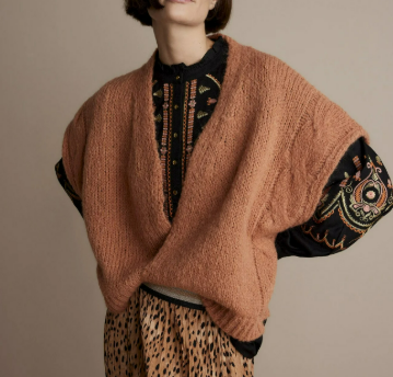 Summum vest Rustic. Maat S. Old Peach/Mohair.