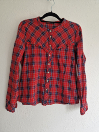 King Louie blouse. Maat 42, Rood/tartan ruit.