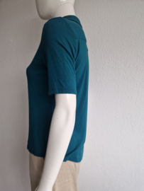Marc O'Polo blouse met korte mouwen. Maat M, Petrol.