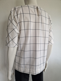 Apanage top. Maat 38, Crème/ruit.