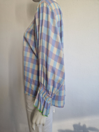 Essentiel Antwerp top. Maat 38. Geblokt/pastel.