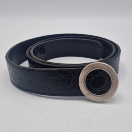 Claudia Sträter riem. 85 cm. Zwart/leer.