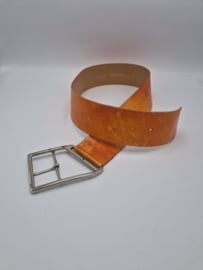 Angelo de Lombardi tailleriem. 85 cm. Oranje/leer.