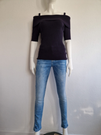 Claudia Sträter off shoulder top. Maat 38/40, Donkerblauw.
