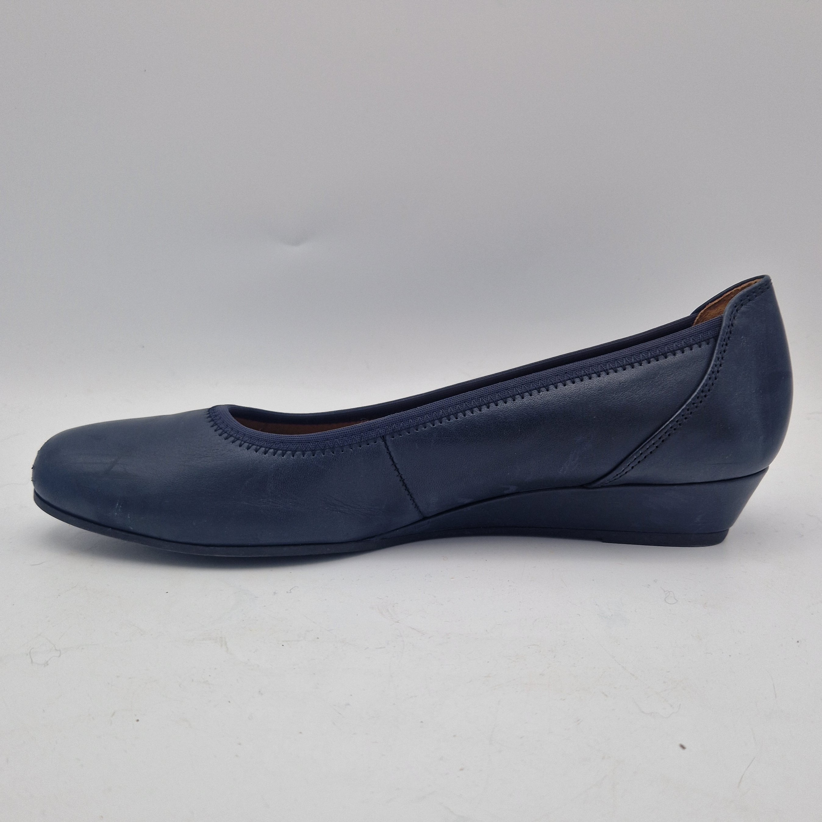 Gabor comfort instappers. Maat 6,5, Blauw/leer.