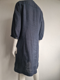 By-Bar jurk. Maat M. Donkerblauw/linnen.