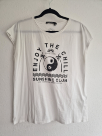 Marc Aurel T-shirt. Maat 38, Wit/print.