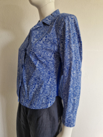 Riani blazer. Maat 40, Blauw/wit print.