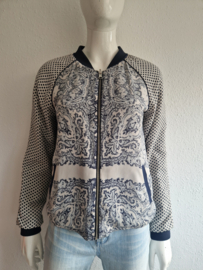 Maison Scotch reversibel bomberjasje. Maat 36. Blauw/crème.
