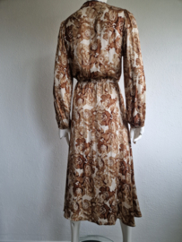 Mos Mosh Valley Poppy dress. Maat M. Crème/bruin.