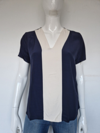 Anecdote top. Maat 38, Blauw/crème.