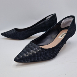 Dune London pumps. Mt. 38, Zwart/ leer.