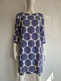Louis & Mia zomerjurk.Maat 38, Blauw/crème.