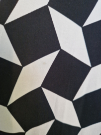 Claudia Sträter midi jurk. Maat 38, Zwart/wit/print.