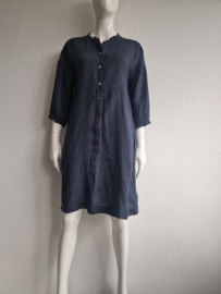 By-Bar jurk. Maat M. Donkerblauw/linnen.