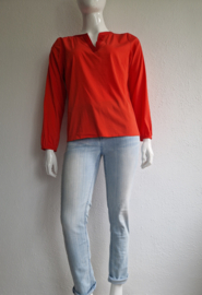 Comma blouse top. Maat 42, Oranje/rood.