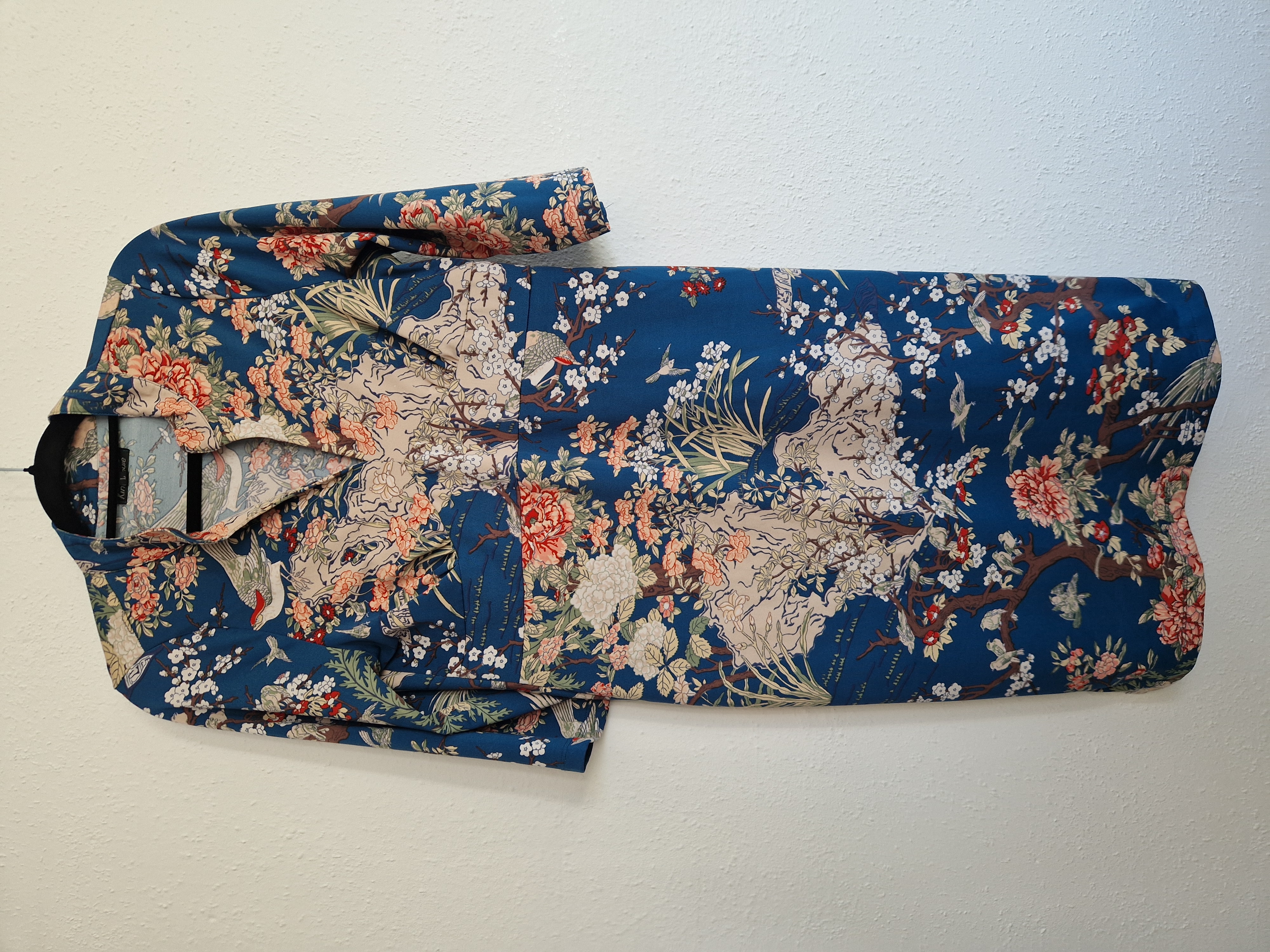 King Louie jurk. Maat L. Petrol/Japanse print.